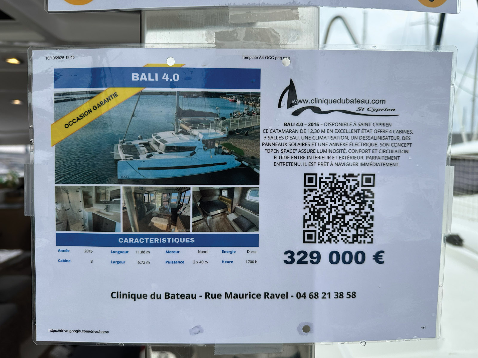 Based in Saint Cyprien in the South of France, La Clinique du Bateau is a Bali dealership, so they knows their stuff and are even offering a warranty on this model.