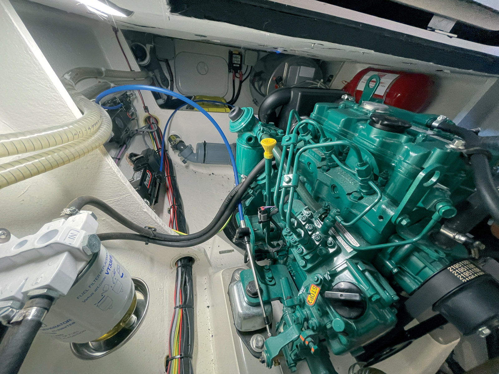 The builder has opted for 30 HP Volvo Pentas.