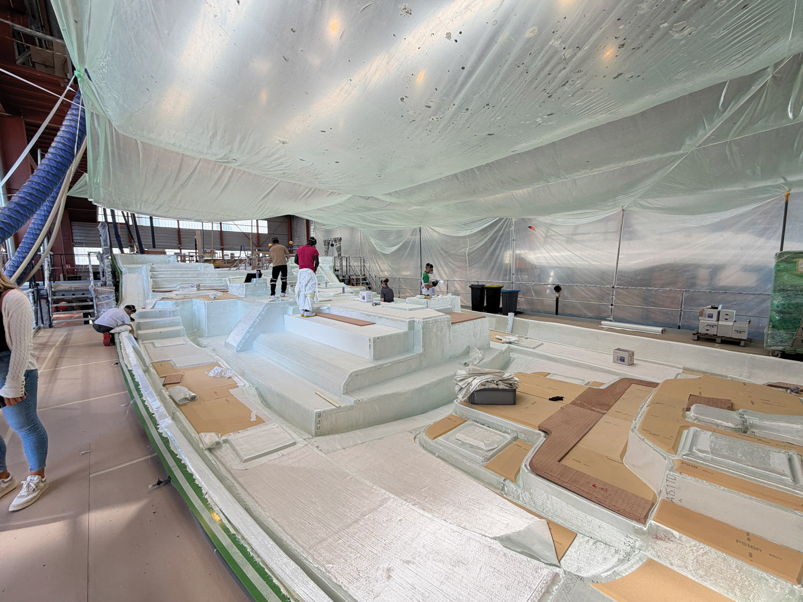 Preparing a deck for infusion - the mold is upside down.