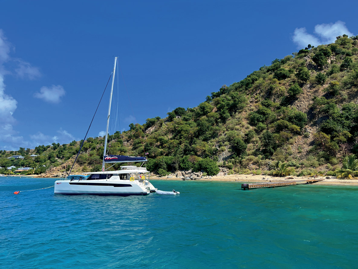 On the west side of Cooper Island, the protection from the trade winds is good although it can be a choppy zone.