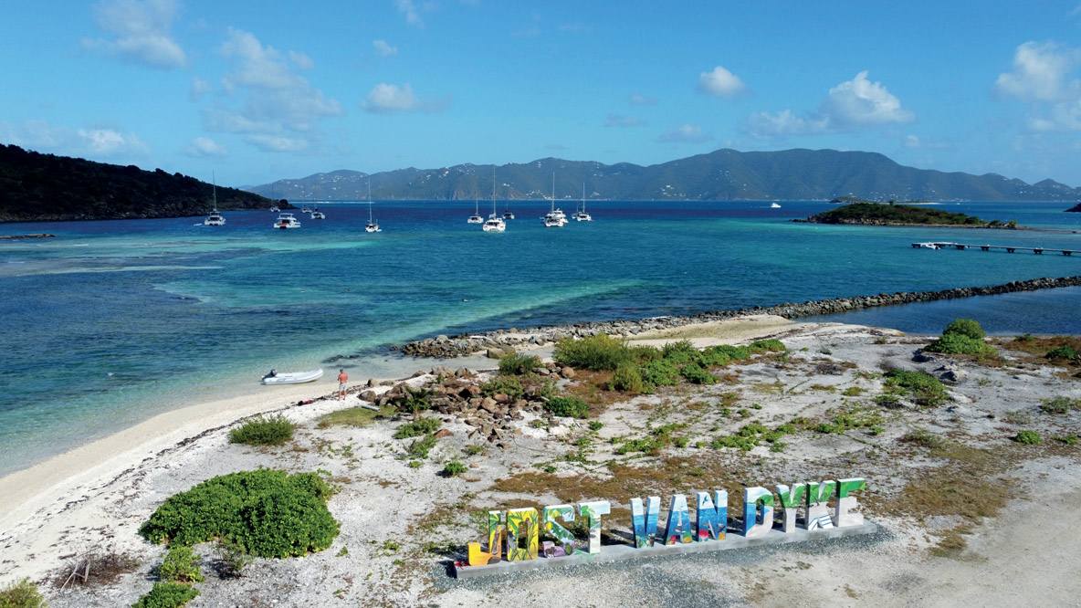 Diamond Cay anchorage ends in a very shallow coral reef - perfect for snorkeling!