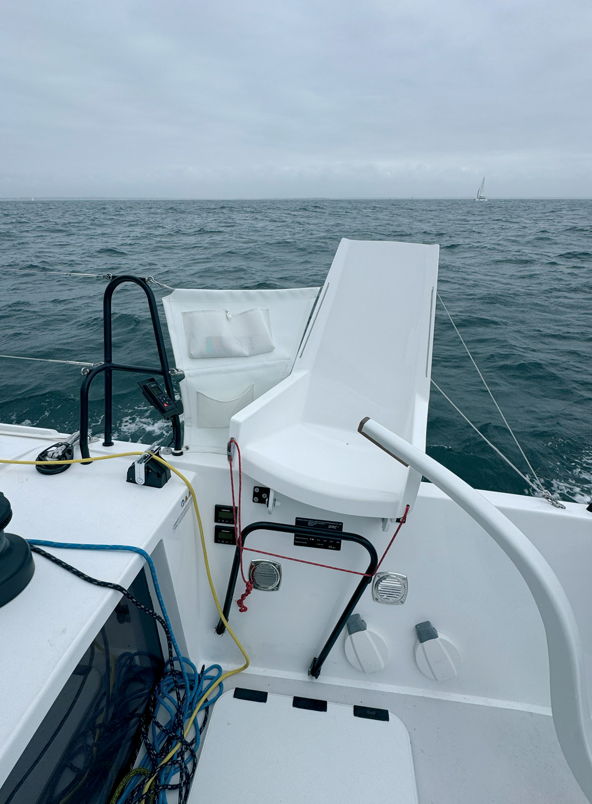 The helm station of the ORC 52.2 with its famous tiller.