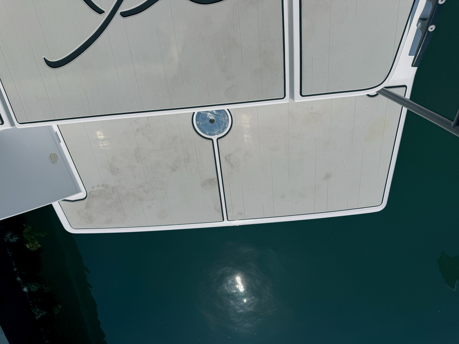 The flooring is soft underfoot and doesn’t get too hot in the sun, but it shows dirt easily.