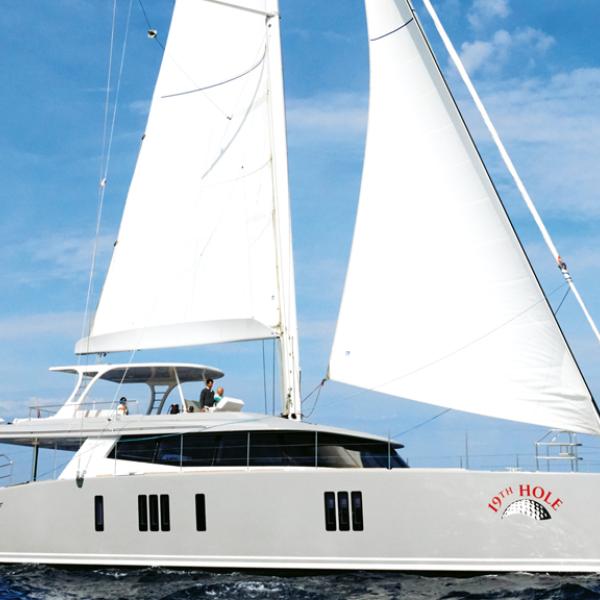 To adapt this boat to the requirements of luxury charter, the yard has chosen a sail plan that is very simple to use for a short-handed crew that is likely occupied with other tasks on board. 