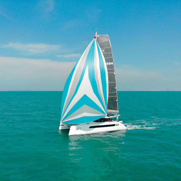 Arguably the prettiest Seawind yet after the flagship 1600, the 45-foot 1370 is designed in collaboration with company founder Richard Ward and French Naval Architect Francois Perus.