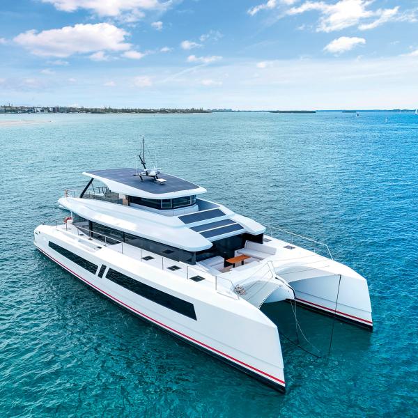 The MC82p is a luxury semi-custom multiyacht capable of undertaking ocean passages.