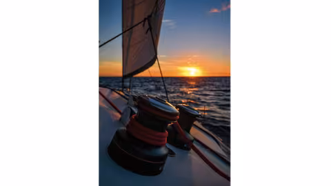 Off on a new voyage. Heading for the setting sun!  