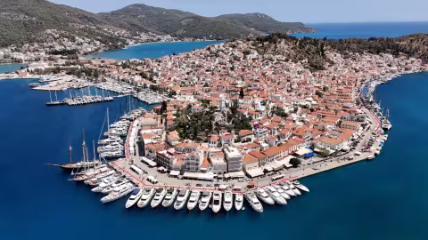 The typical Greek port of Poros hosted 64 multihulls including 36 Lagoons!