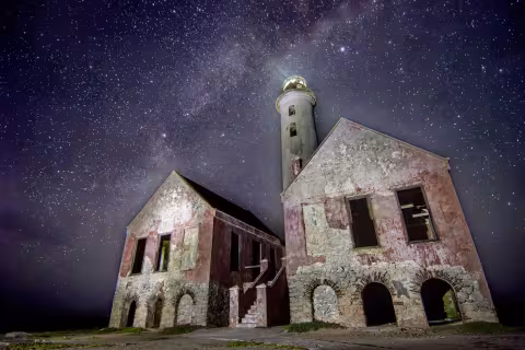 The lighthouse at Klein Curaçao is still in working order, but its structure is now falling into disrepair...