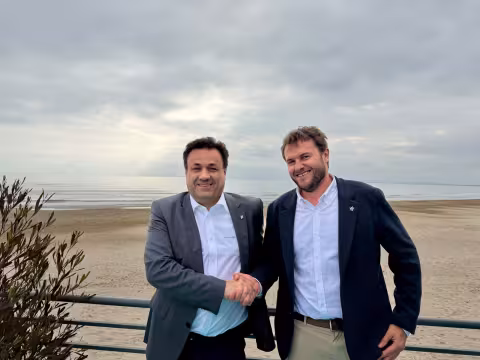 Bruno Thivoyon, CEO of Groupe Beneteau, and Mathieu Fountaine, Deputy CEO of Fountaine Pajot.