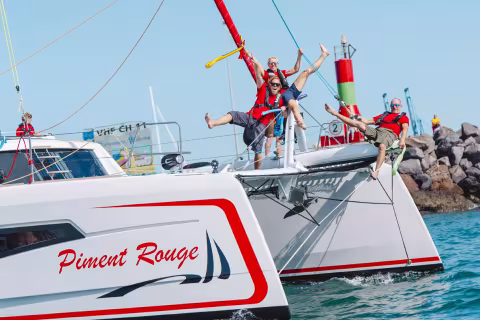 The crew of Piment Rouge at the start... © Atlantic Rally for Cruisers