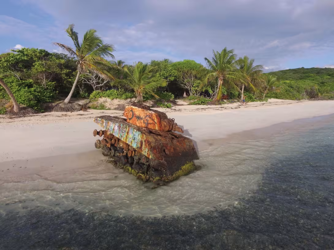 Punta Flamenco, on Culebra. You can find anything on the beach!  