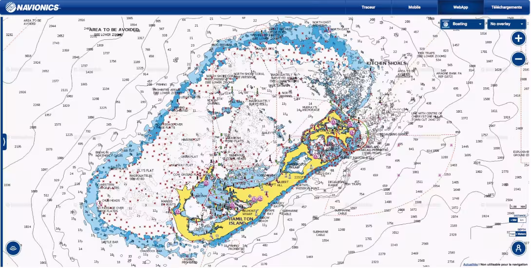 A risky area, with many reefs, which needs to be taken on with caution!  
