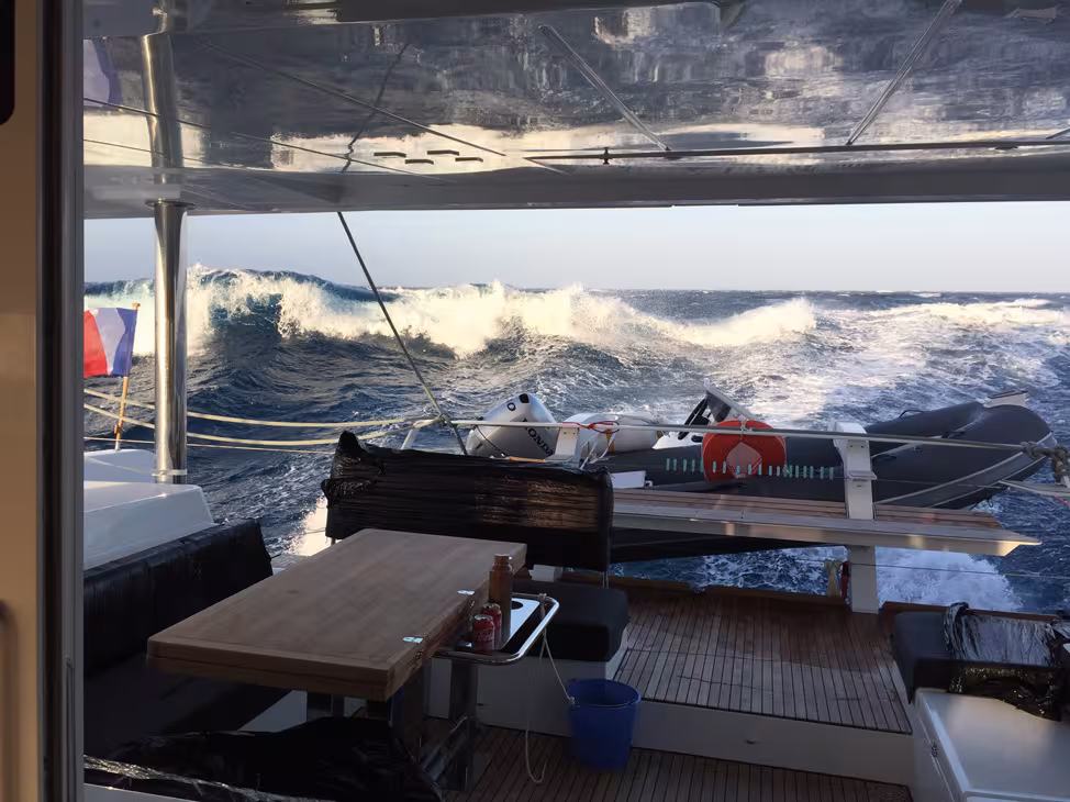 A Transat isn’t always a gentle cruise: the sea can have her (difficult) moments!  