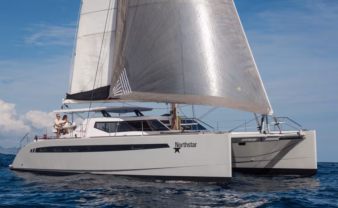 One of Reichel-Pugh’s first multihulls, showing beautiful mastery of design! 