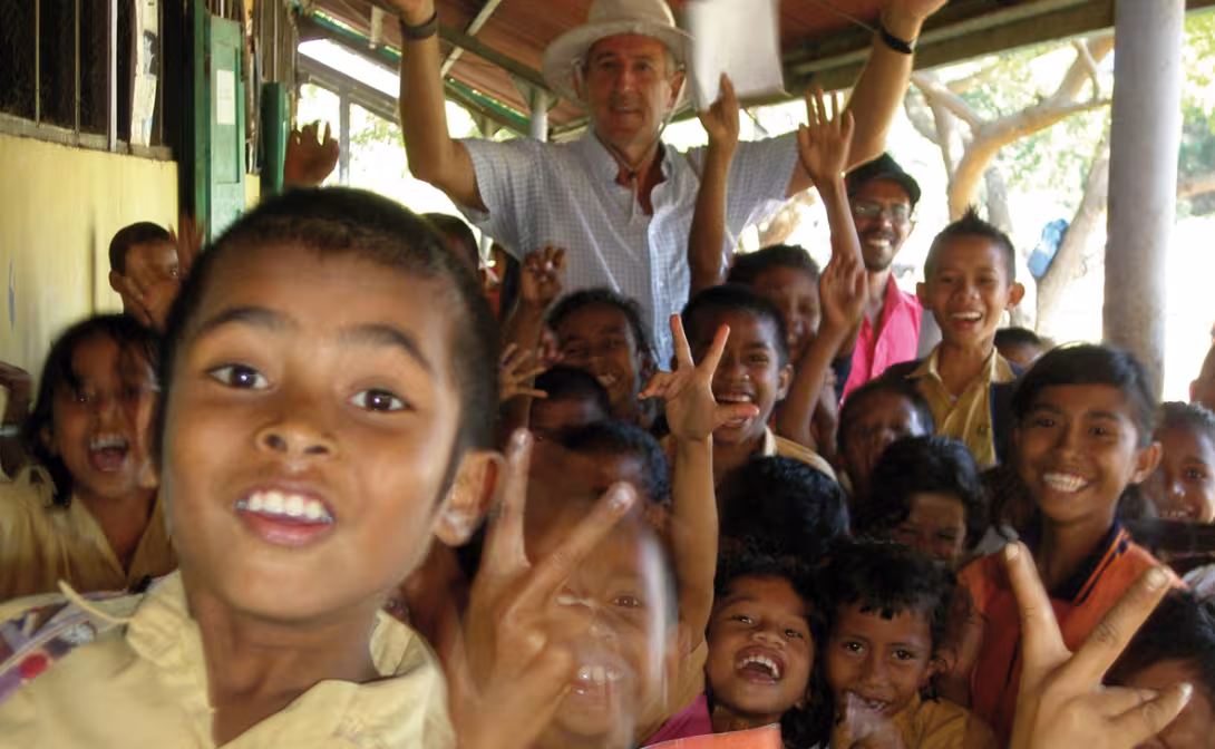 Joyful visit to a school at Mausembi, north coast of Flores…