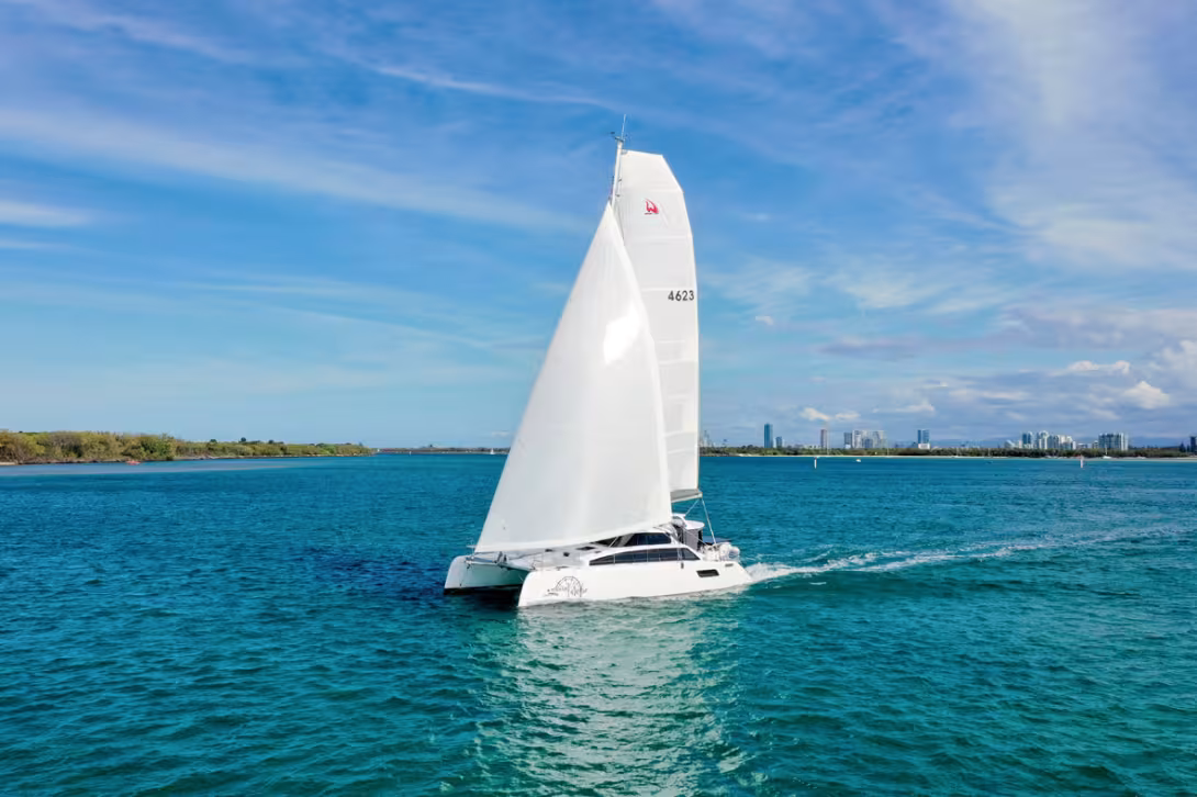 The sailplan with cutter rig is ideal for varied conditions and easily handled by two crew.