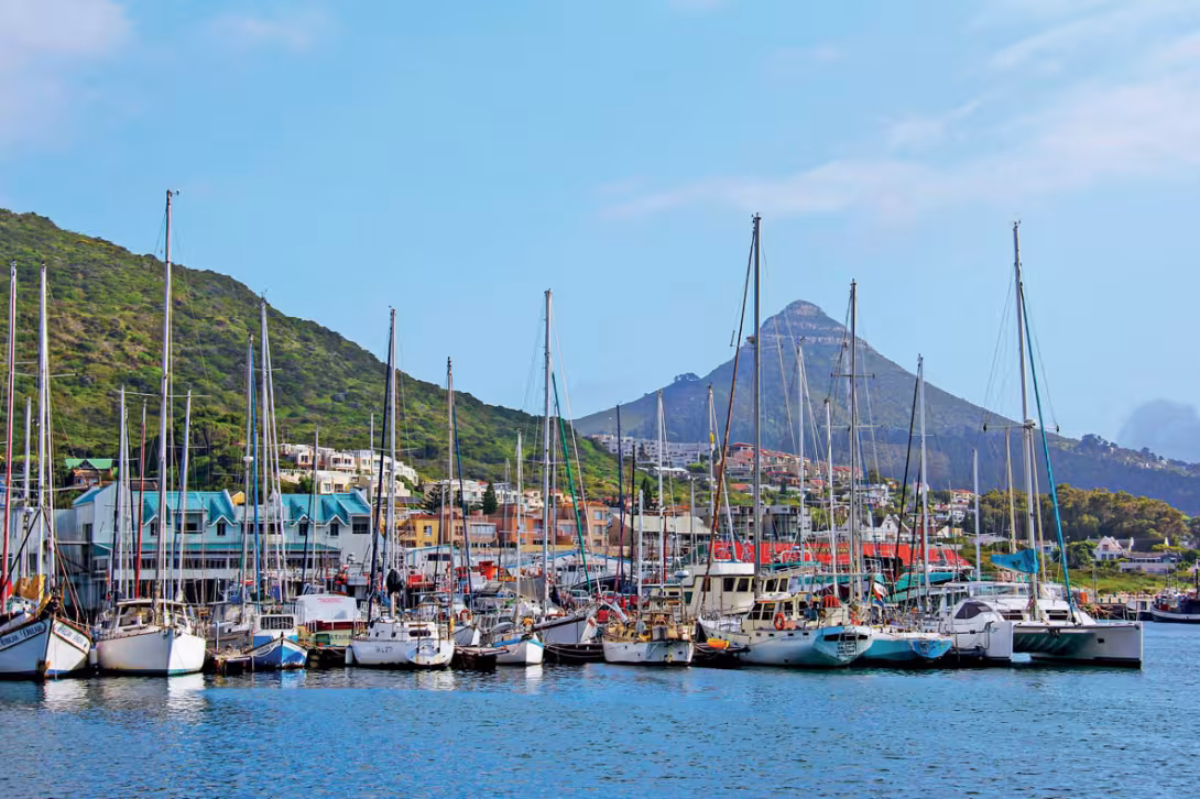 Hout Bay’s colorful and inviting marina.