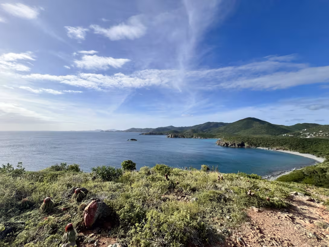 The view from Ram Head Peak is absolutely magical, with the USVI  to the west and the BVI in the distance to the east.