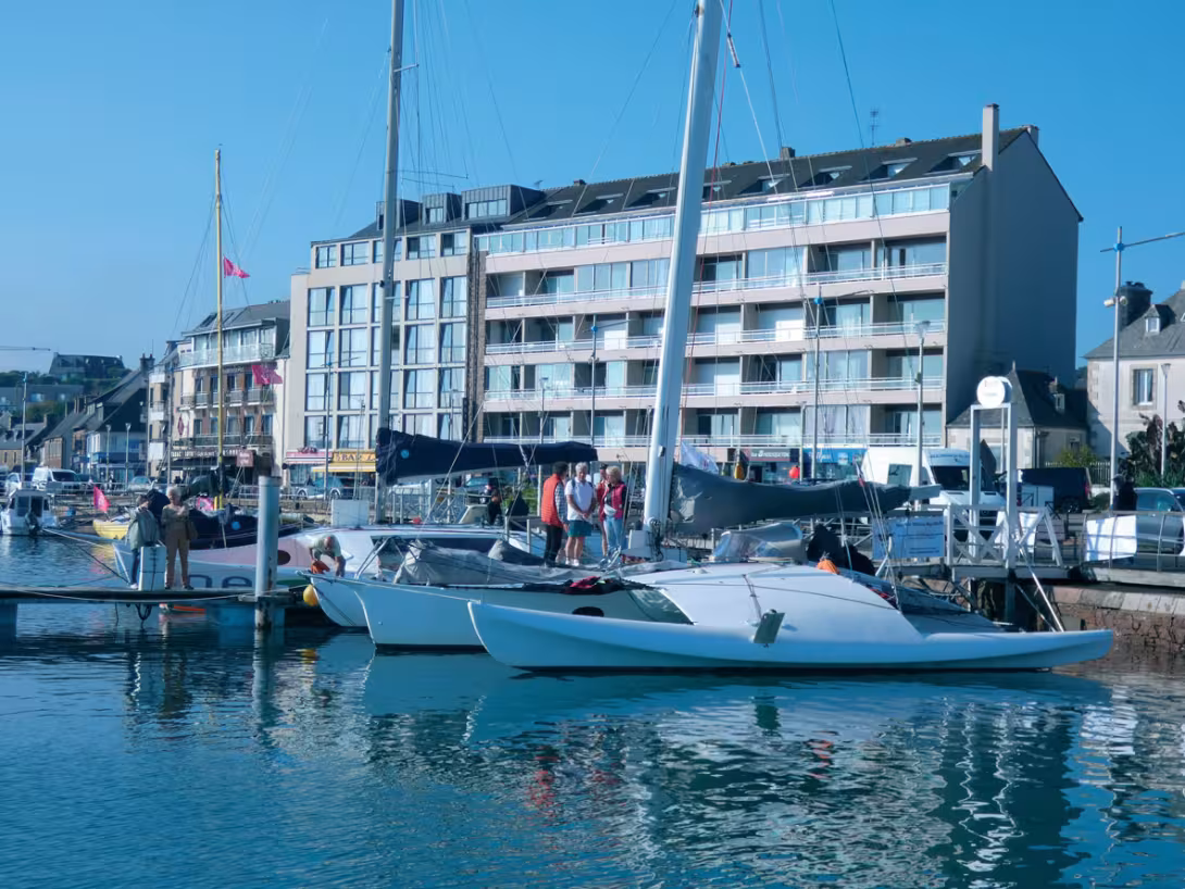 Part of the fleet in port: Nemo alongside and Perros-Guirec behind.