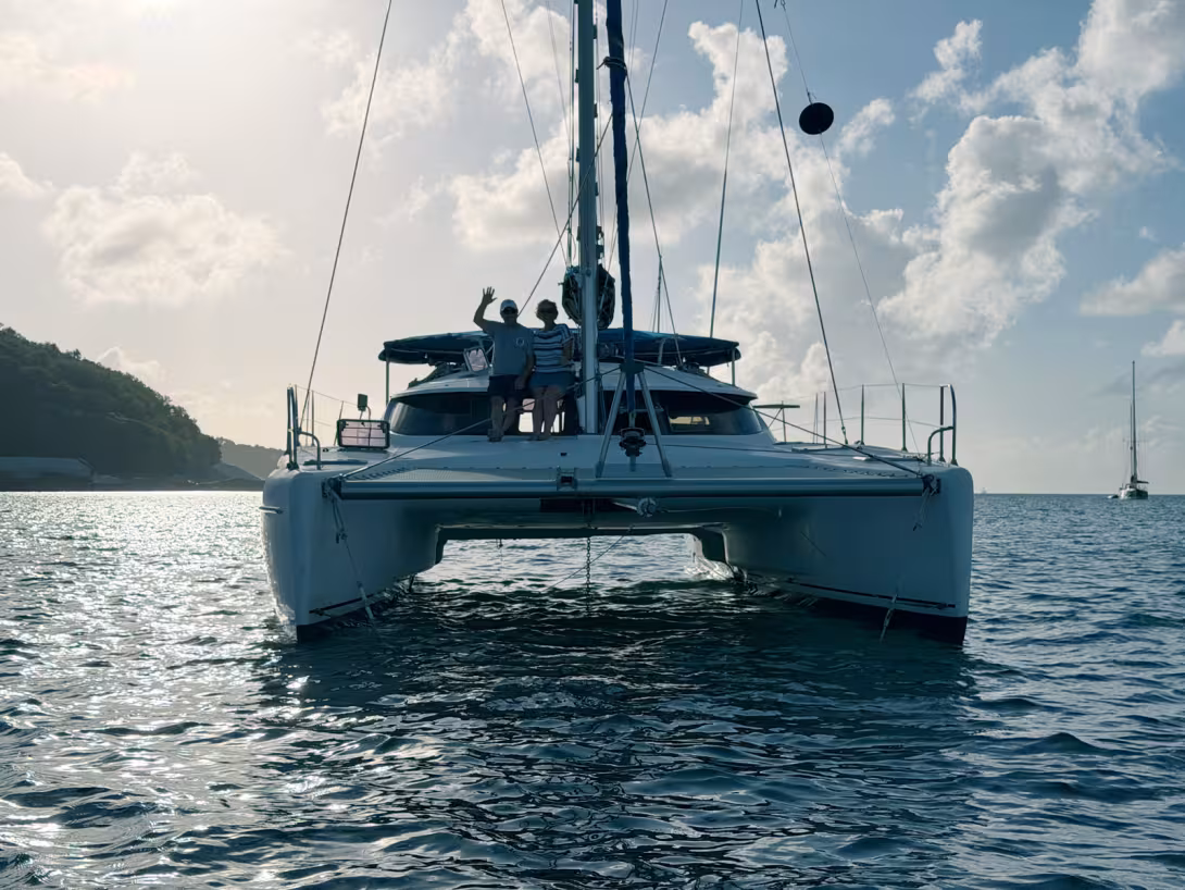 This Joubert/Nivelt design maintains a slender waterline at the expense of the width of the forward berth.