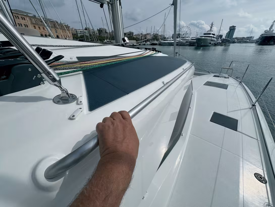 The designers of the FP44 have created an uncluttered deck plan that ensures safe  movement along the side-decks.