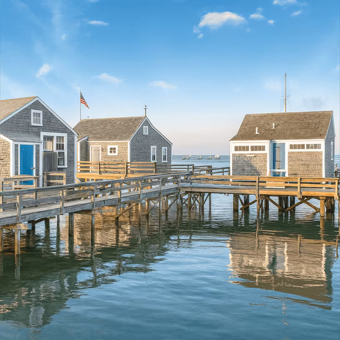 Nantucket’s harbor retains a distinctive charm that evokes the port’s English heritage.