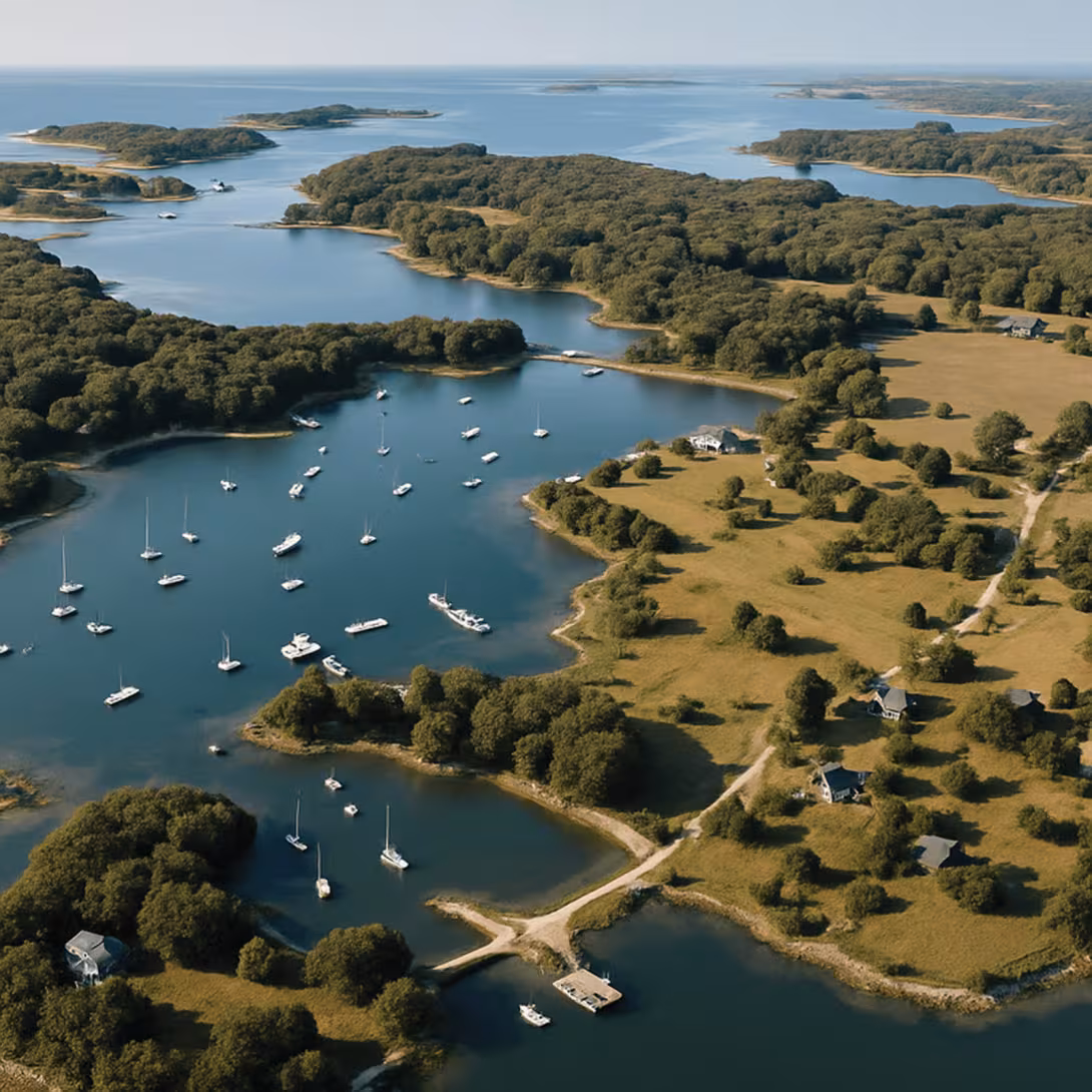 New England’s coves and inlets are everywhere. Behind every bend hides another discovery, like here at Hadley Harbor.